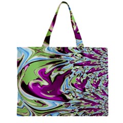 Purple, Green, And Blue Abstract Zipper Tiny Tote Bags by digitaldivadesigns