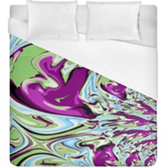 Purple, Green, and Blue Abstract Duvet Cover Single Side (KingSize)