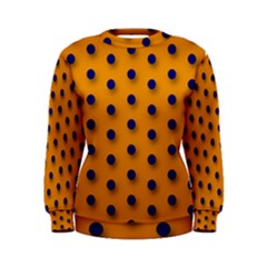 Florescent Orange Black Polka-dot  Women s Sweatshirts