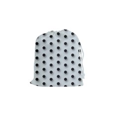 Black And White Polka-dot  Drawstring Pouches (small) 