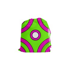 Neon Green Black Pink Abstract  Drawstring Pouches (small) 