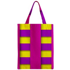 Florescent Pink Purple Abstract  Zipper Classic Tote Bags