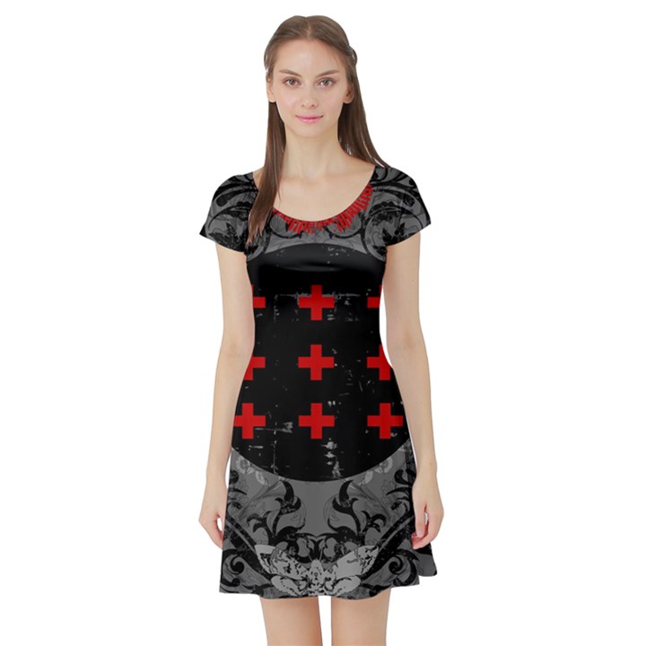 Occult theme #2 Short Sleeve Skater Dresses