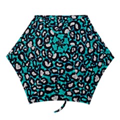 Turquoise Black Cheetah Abstract  Mini Folding Umbrellas by OCDesignss