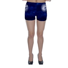 Moon And Stars Skinny Shorts by digitaldivadesigns