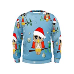 Funny, Cute Christmas Owls With Snowflakes Boys  Sweatshirts by FantasyWorld7