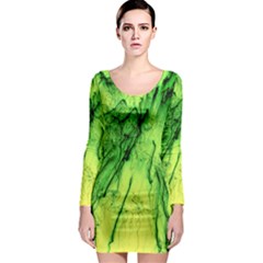 Special Fireworks, Green Long Sleeve Bodycon Dresses