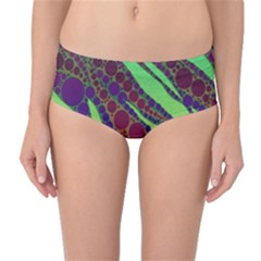 Florescent Zebra Print Pattern  Mid-waist Bikini Bottoms by OCDesignss