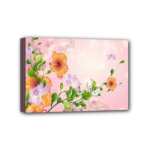 Beautiful Flowers On Soft Pink Background Mini Canvas 6  X 4  by FantasyWorld7