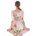 Beautiful Flowers On Soft Pink Background Long Sleeve Skater Dress View2