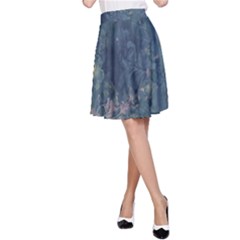Vintage Floral In Blue Colors A-line Skirts