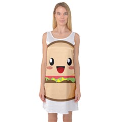 Kawaii Burger Sleeveless Satin Nightdresses