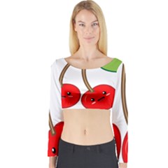 Kawaii Cherry Long Sleeve Crop Top