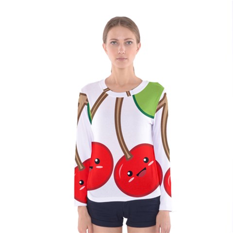 Kawaii Cherry Women s Long Sleeve T-shirts by KawaiiKawaii