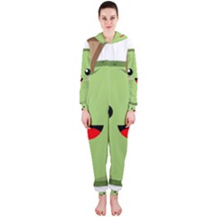Kawaii Green Apple Hooded Jumpsuit (ladies) 