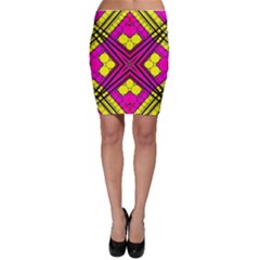 Florescent Pink Yellow Abstract  Bodycon Skirts by OCDesignss