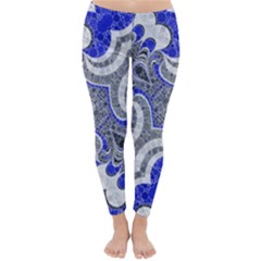 Bright Blue Abstract  Winter Leggings by OCDesignss