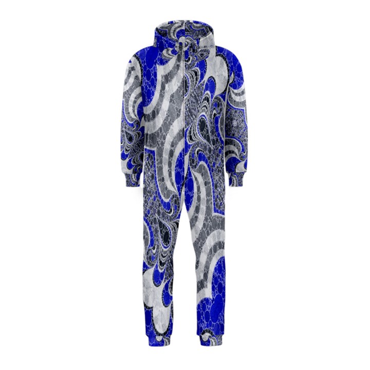 Bright Blue Abstract  Hooded Jumpsuit (Kids)