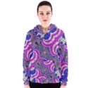 Pink Black Blue Abstract  Women s Zipper Hoodies View1