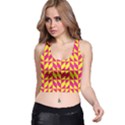 Pink and yellow shapes pattern Racer Back Crop Top View1