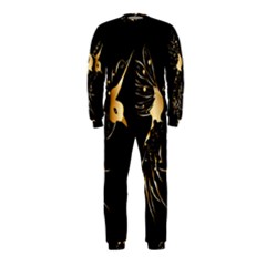 Beautiful Bird In Gold And Black Onepiece Jumpsuit (kids) by FantasyWorld7