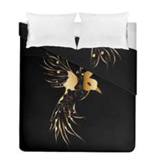 Beautiful Bird In Gold And Black Duvet Cover (twin Size)