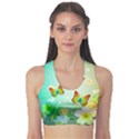 Flowers With Wonderful Butterflies Sports Bra View1