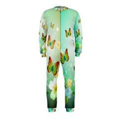 Flowers With Wonderful Butterflies Onepiece Jumpsuit (kids) by FantasyWorld7