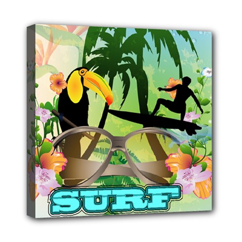 Surfing Mini Canvas 8  X 8  by FantasyWorld7