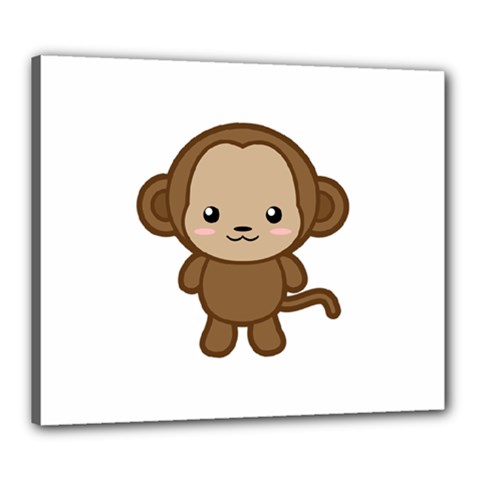 Kawaii Monkey Canvas 24  x 20 