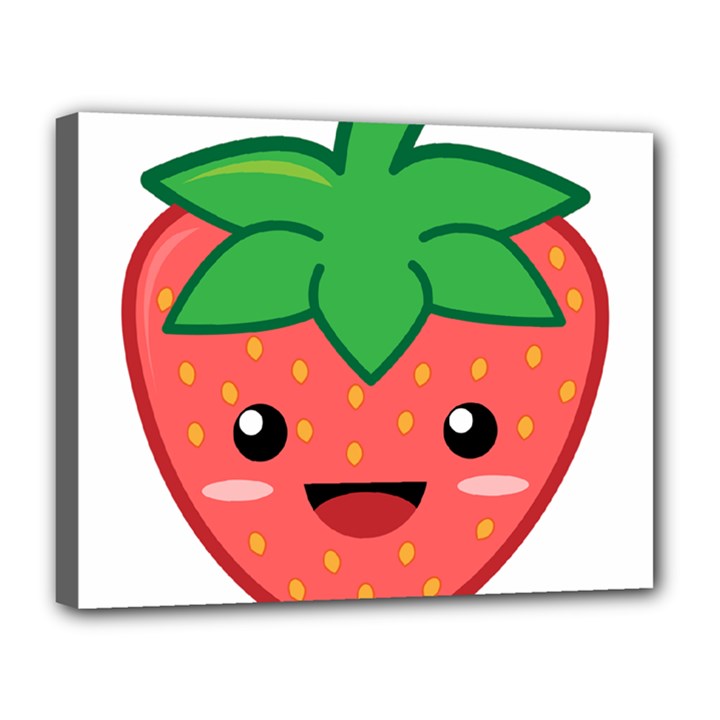 Kawaii Strawberry Canvas 14  x 11 