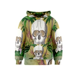 Funny Skull With Sunglasses And Palm Kids Zipper Hoodies by FantasyWorld7