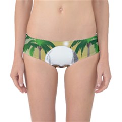 Funny Skull With Sunglasses And Palm Classic Bikini Bottoms by FantasyWorld7