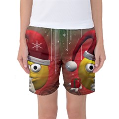 Funny Christmas Smiley Women s Basketball Shorts