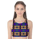 Rectangles and stripes pattern Tank Bikini Top View1