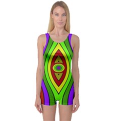 Colorful Symmetric Shapes Women s Boyleg One Piece Swimsuit by LalyLauraFLM