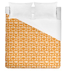 Yellow And White Owl Pattern Duvet Cover Single Side (full/queen Size) by GardenOfOphir