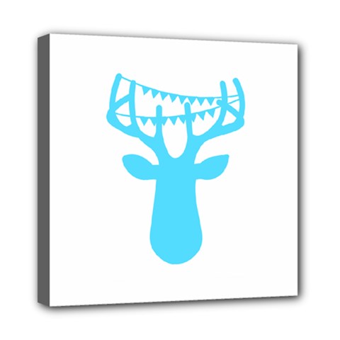 Party Deer With Bunting Mini Canvas 8  X 8  by CraftyLittleNodes