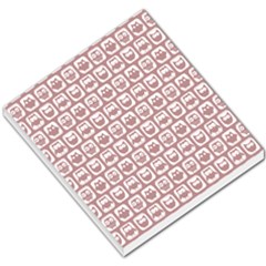 Light Pink And White Owl Pattern Small Memo Pads by GardenOfOphir