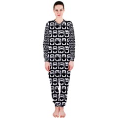 Black And White Owl Pattern Onepiece Jumpsuit (ladies)  by GardenOfOphir