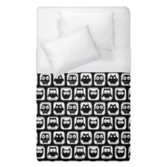 Black And White Owl Pattern Duvet Cover Single Side (single Size) by GardenOfOphir