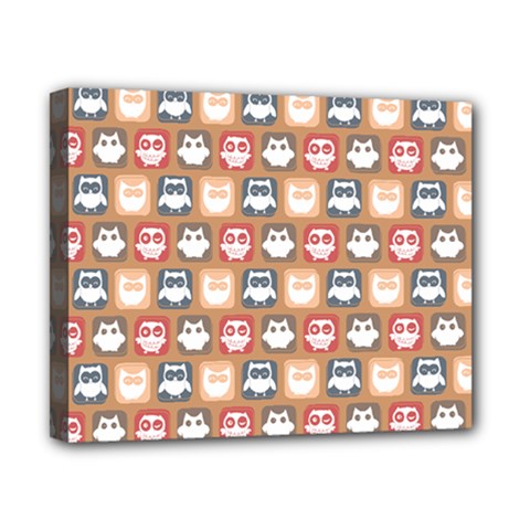 Colorful Whimsical Owl Pattern Canvas 10  X 8  by GardenOfOphir