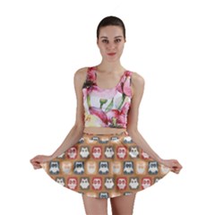 Colorful Whimsical Owl Pattern Mini Skirts by GardenOfOphir