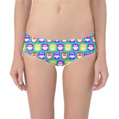 Colorful Whimsical Owl Pattern Classic Bikini Bottoms by GardenOfOphir