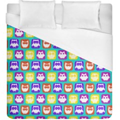 Colorful Whimsical Owl Pattern Duvet Cover Single Side (kingsize) by GardenOfOphir