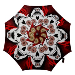 Funny Happy Skull Hook Handle Umbrellas (large) by FantasyWorld7