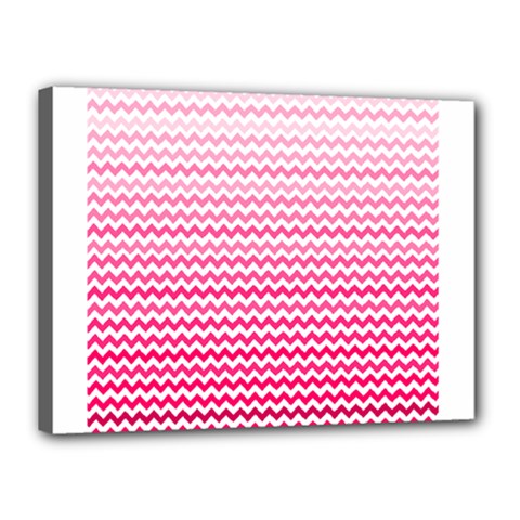 Pink Gradient Chevron Canvas 16  X 12  by CraftyLittleNodes