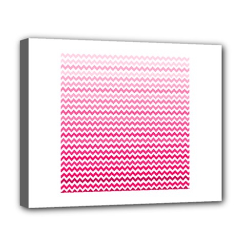 Pink Gradient Chevron Deluxe Canvas 20  x 16  