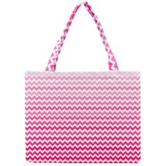 Pink Gradient Chevron Tiny Tote Bags