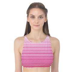 Pink Gradient Chevron Tank Bikini Top